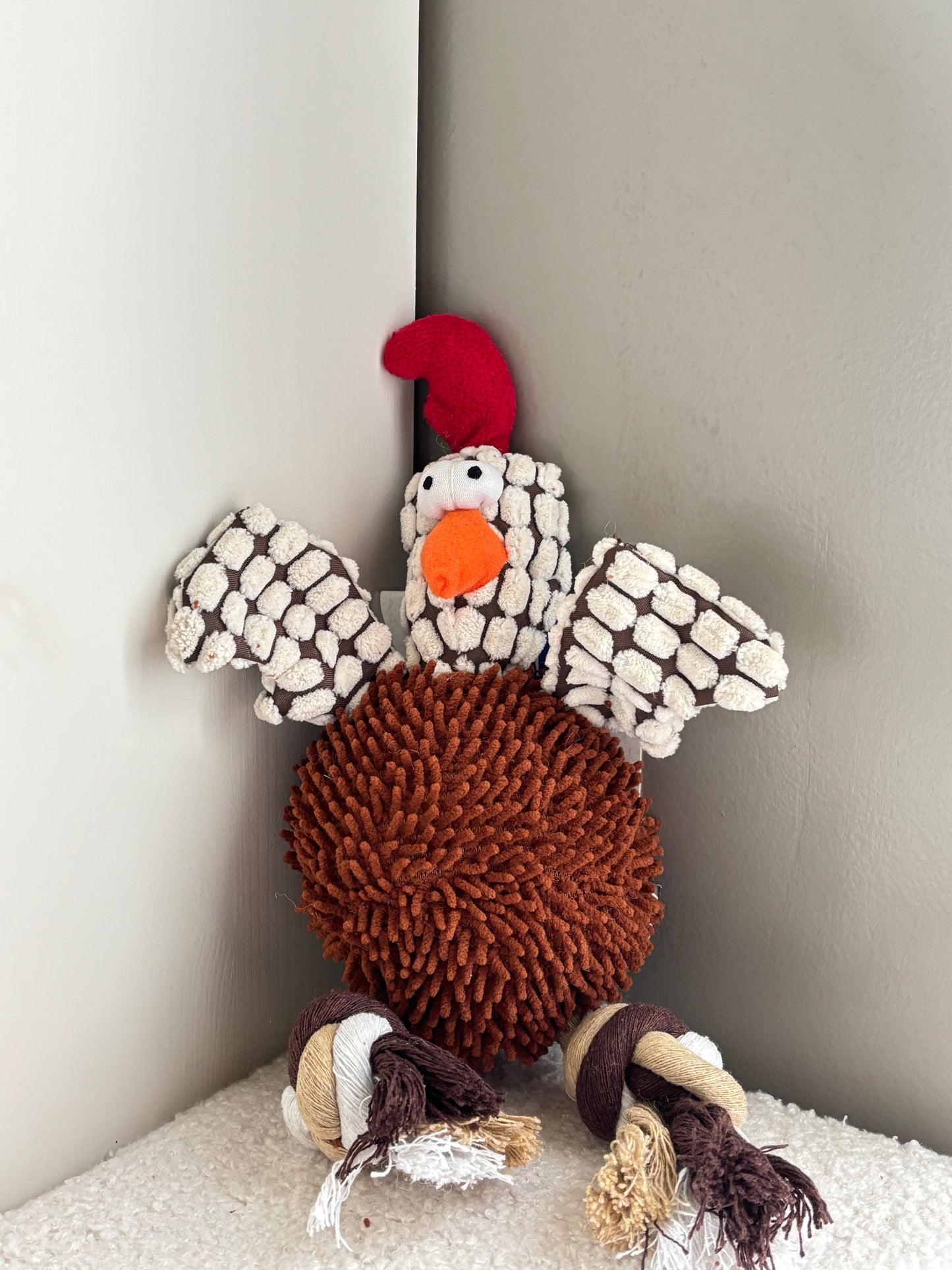 Jouet peluche coq et poule